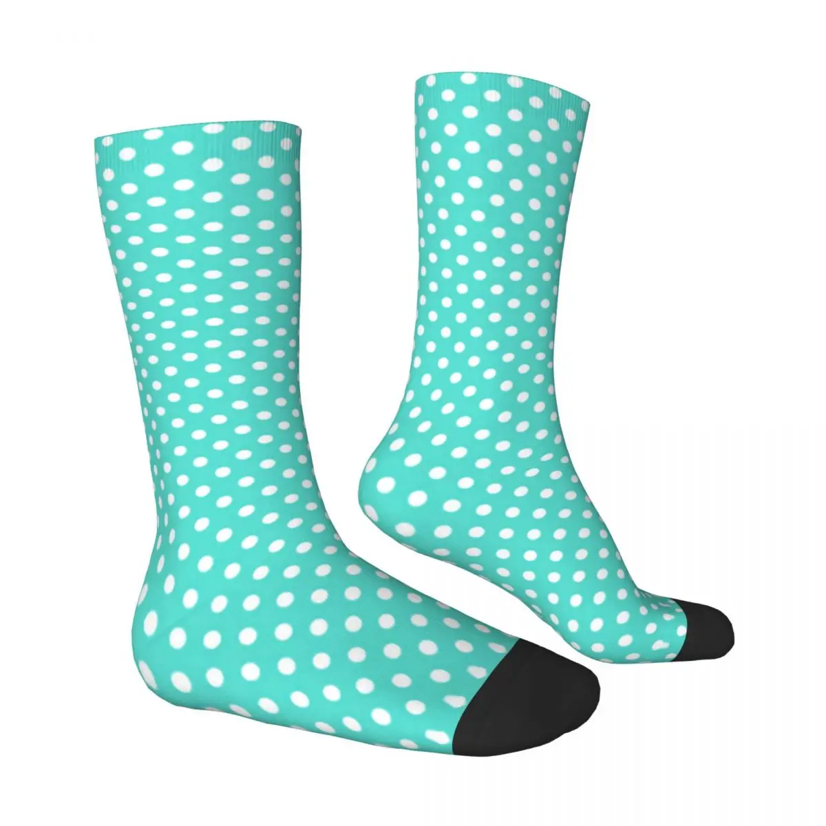 Teal Blue Polka Dot Socks Retro Turquoise Trendy Gothic Stockings Spring Anti Bacterial Couple Socks Breathable Climbing Socks