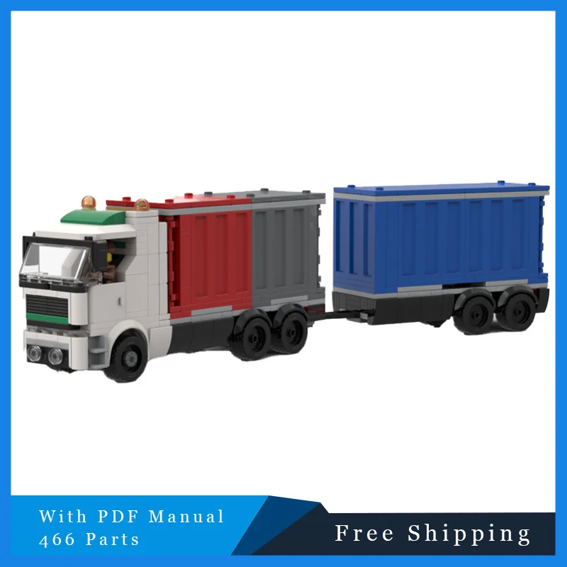 

466 PCS City Freight Truck Model MOC Building Blocks Heavy Duty Car Construction Engineering Bricks Toy Birthday Christmas Gifts