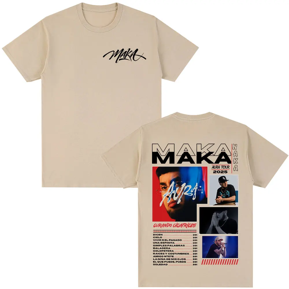 مغني الراب ماكا هالة جولة ألبوم تي شيرت 2026 الصيف الرجال النساء موضة ريترو الشارع عادية القطن قصير الأكمام ملابس الشارع #2
