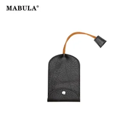 MABULA Pull Out Key Case Bags Solid Color Women Men Genuine Leather Key Wallets Housekeepers Car Key Holder Case Car Key Sleeve