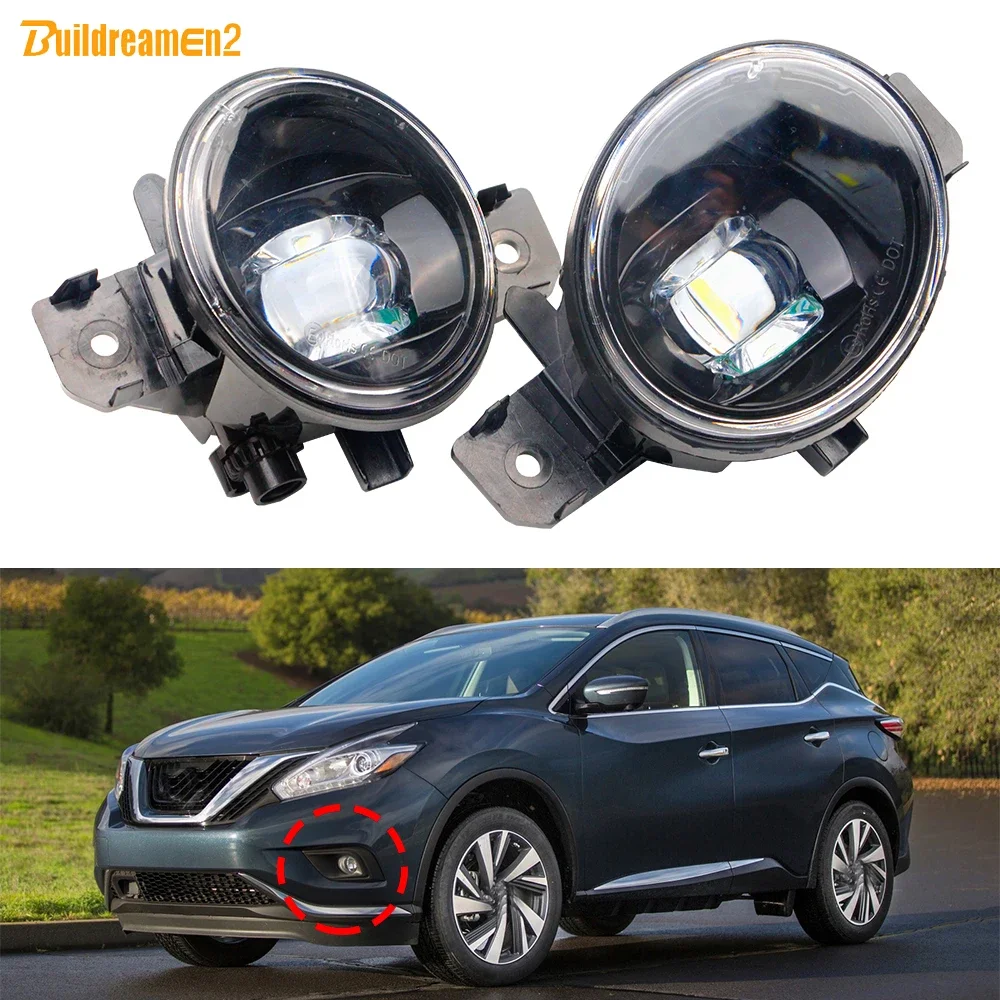 

1 Pair Car Front LED Fog Light Accessories 30W Canbus Fog Daytime Running Lamp 8000LM 12V For Nissan Murano 2015 2016 2017