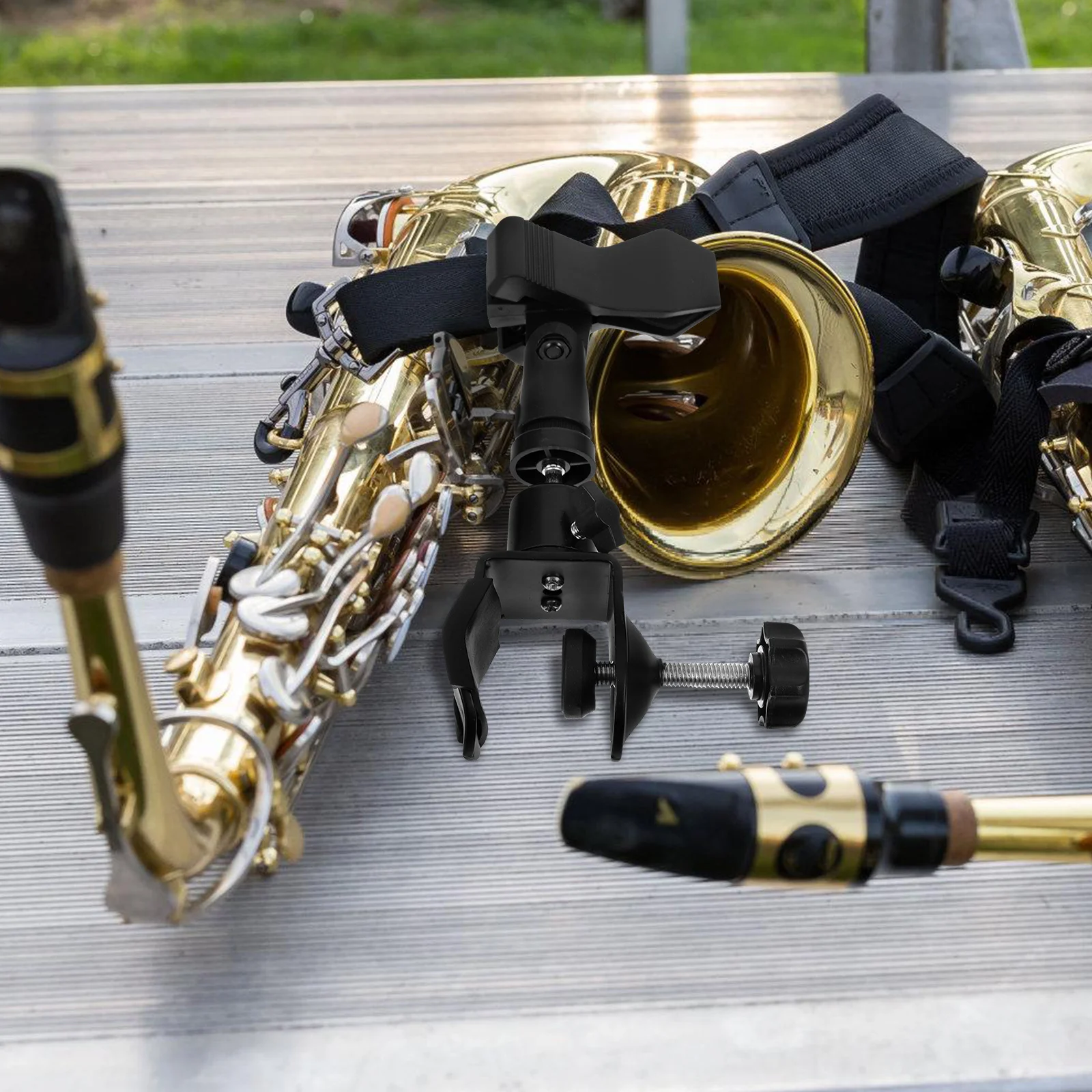 1Set Sax Microphone Mount Clamp Spring Mic Holder Durable Secure Grip for Microphone Stand Use Mic Holder Camera Monitor Mount
