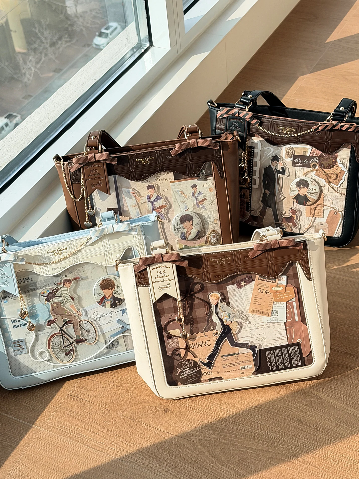 Original Green Hill Pain Package Single Shoulder Slant Cross Commuting Large Capacity 14 Inch Computer Bag PU Cartoon Anime B...