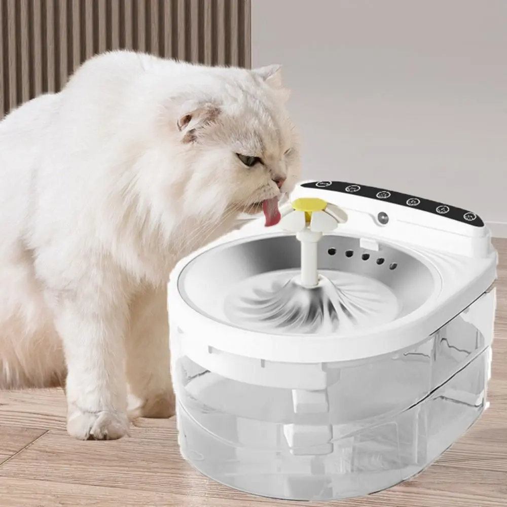 

3L Wireless Cat Water Fountain Stainless Steel Tray Smart Pet Water Dispenser Large Capacity Ultra Quiet