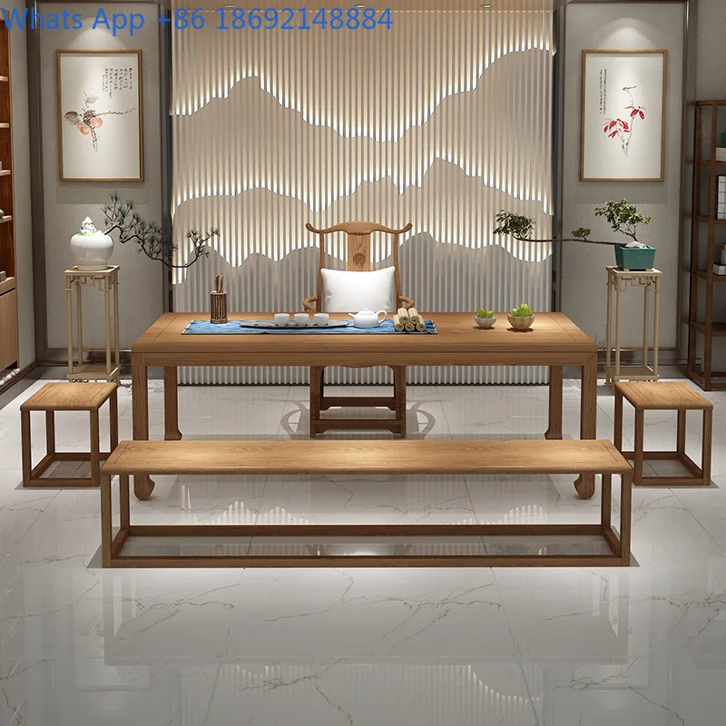 

New Chinese Style Tea Table and Chair Set Kung Fu Tea Brewing Table Simple Modern Tea Drinking Table