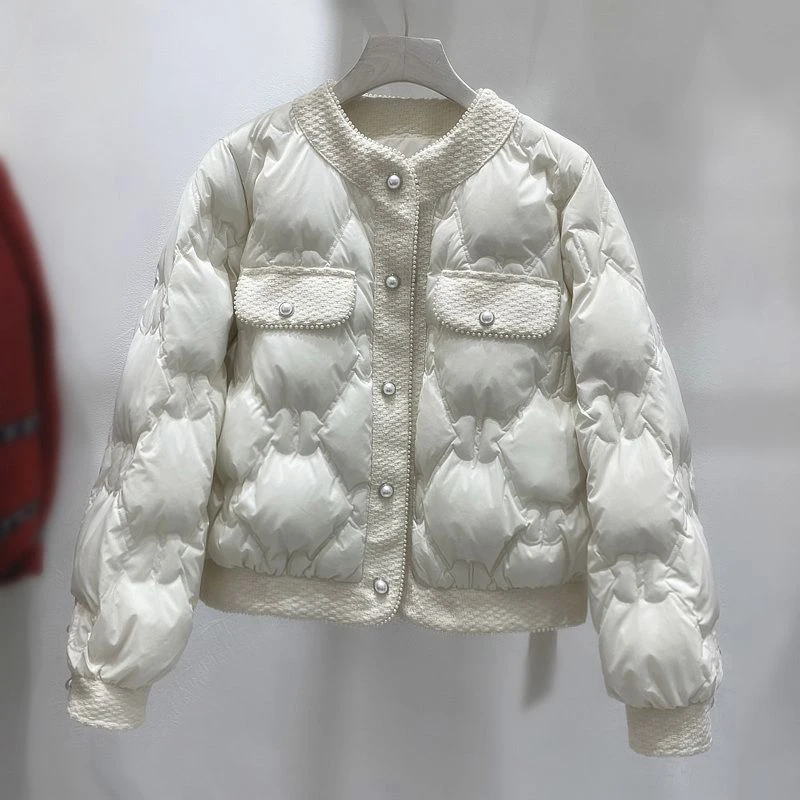 2024 Korean Fashion Small Fragrance Winter Jacket Ultra Light Warm Casual Coat Female Puffer Jacket Cotton Padded Overcoat