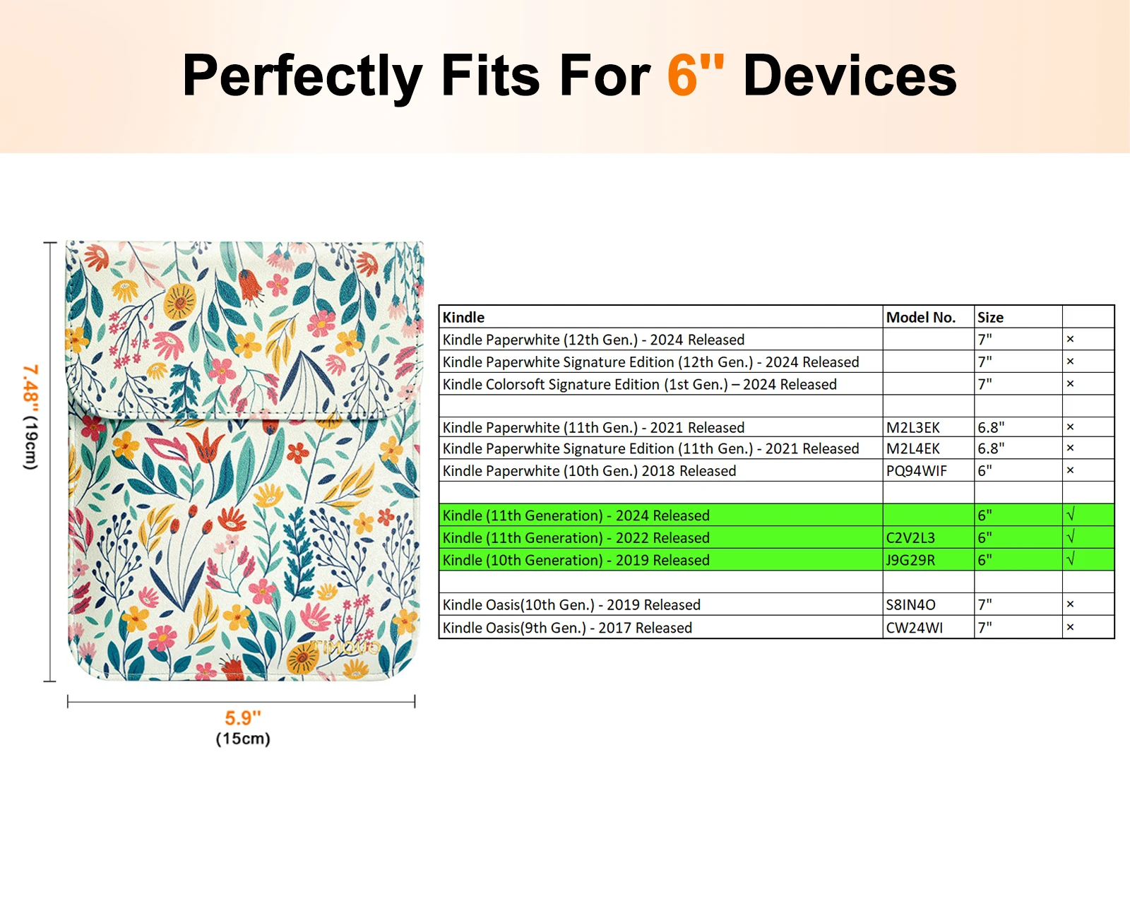 6 Inch Tablet Sleeve for 6