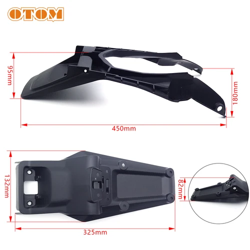 Imagen 2 del producto OTOM 2023 nuevo guardabarros trasero de motocicleta soporte de placa de matrícula 12V luz trasera LED lámpara de freno para HUSQVARNA FE TE 150 250 450