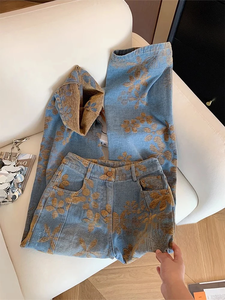 

Широкие джинсы с высокой талией, прямой крой, тяжелая вышивка, цветные джинсовые джинсы, женские модные утягивающие универсальные весенне-осенние джинсы