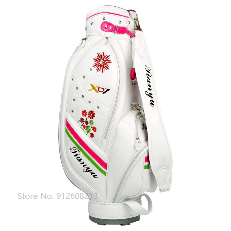 TTYGJ Women Waterproof Golf Bags High Capacity Golf Standard Bag Embroidered Lady Club Storage Bag Portable Travel Aviation Pack