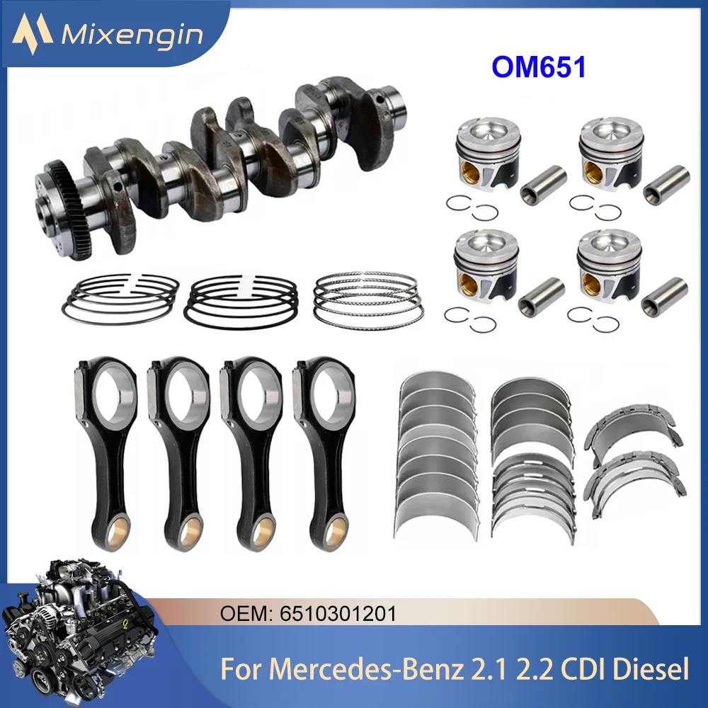 Engine Crankshaft piston connecting rod bearing kit For Mercedes-Benz OM651 2.1 2.2 CDI Diesel W166 W447 W221 V221 W222 2143cc