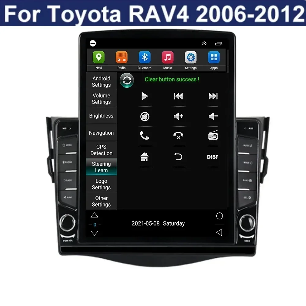 For Tesla Style 2Din Android13 Car Radio for Toyota RAV4 Rav 4 2006-12 Multimedia Video Player GPS Stereo Carplay DSP RDS Camera