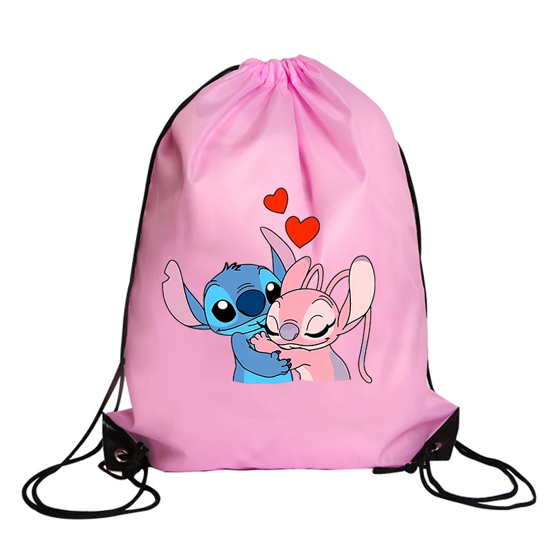 Stitch Disney borsa con coulisse sport zaino impermeabile Bundle Pocket Cartoon Anime Terylene borse da basket compleanno regalo carino