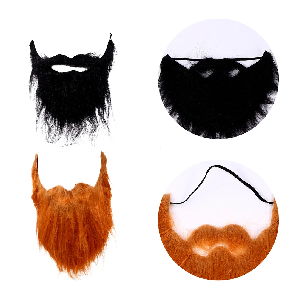 4PCS Halloween Christmas Party Fake Beard Cosplay Props Facial Whiskers Party False Beard Fake Mustache