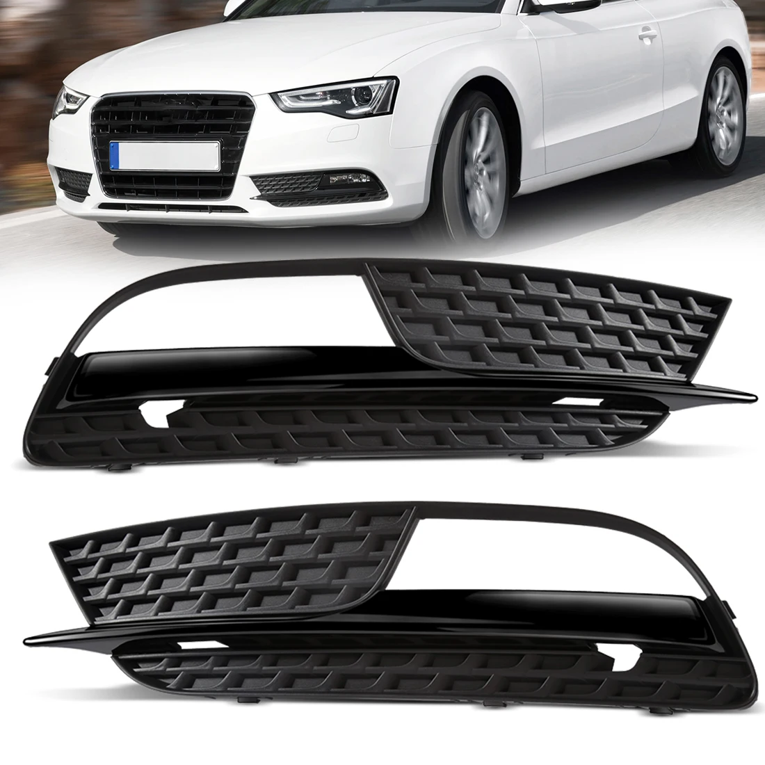 For Audi A5 2012 2013 2014 2015 2016 8T0807681H 8T0807682H Car Parts Car Front Bumper Fog Light Lamp Grille Grill Cover ﻿