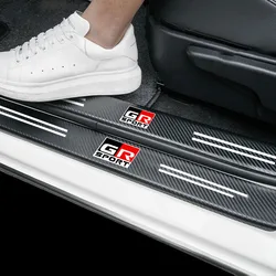 Car Sill pedal Rear Bumper Protection Stickers For Toyota GR Sport Gazoo Racing Yaris 86 Corolla Hilux Supra C-HR Accessories
