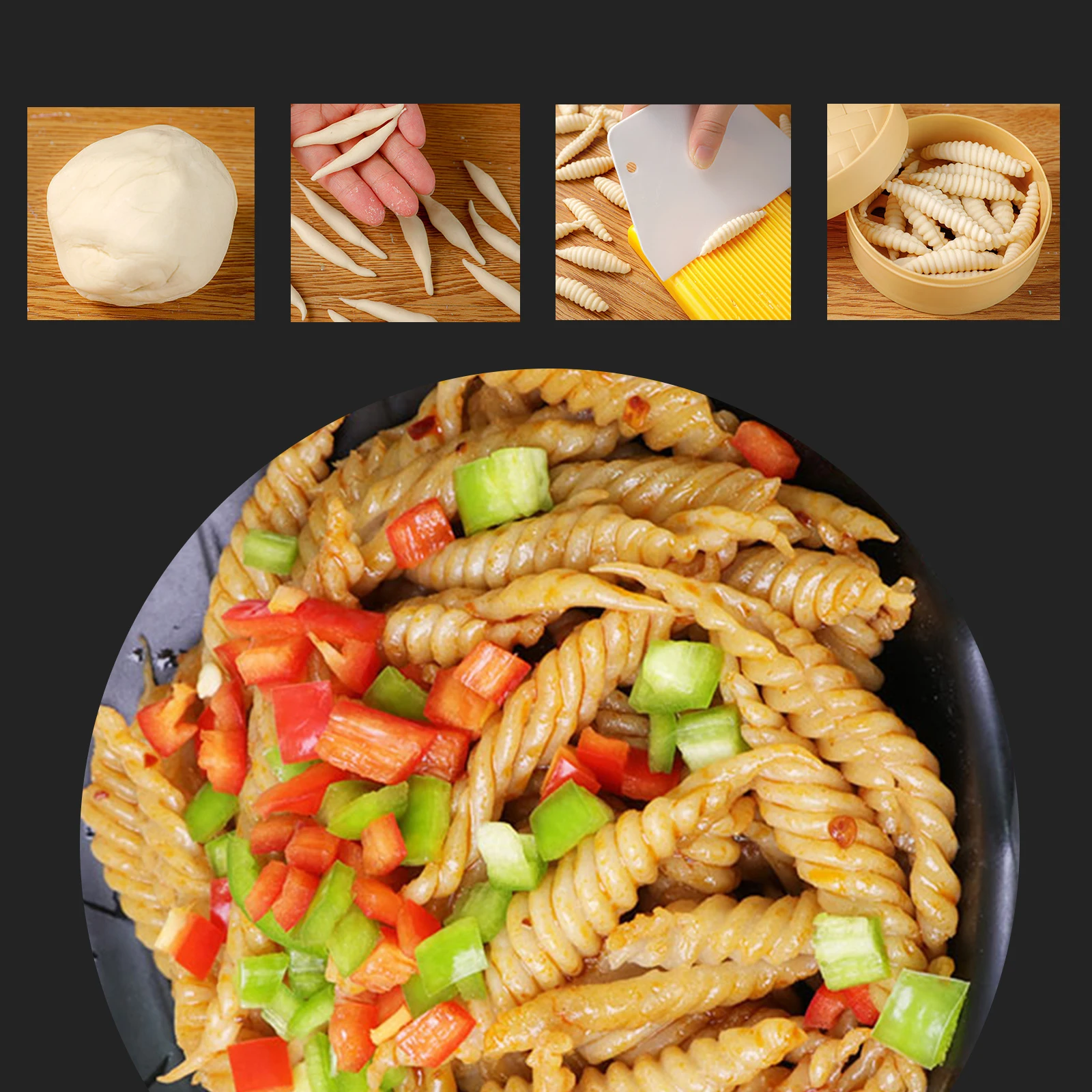 

4pcs Gnocchi Board Macaroni Plate Rolling Pin Plastic Pasta Maker Dough Cutter Kitchen Tools Mold Noodles High Quality