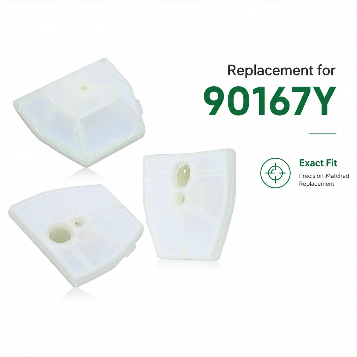 Replacement Air Filter for Echo CS-590 CS-600 CS-620 Chainsaw, Replaces P021016371 P021016372 605-309, 3 Pack