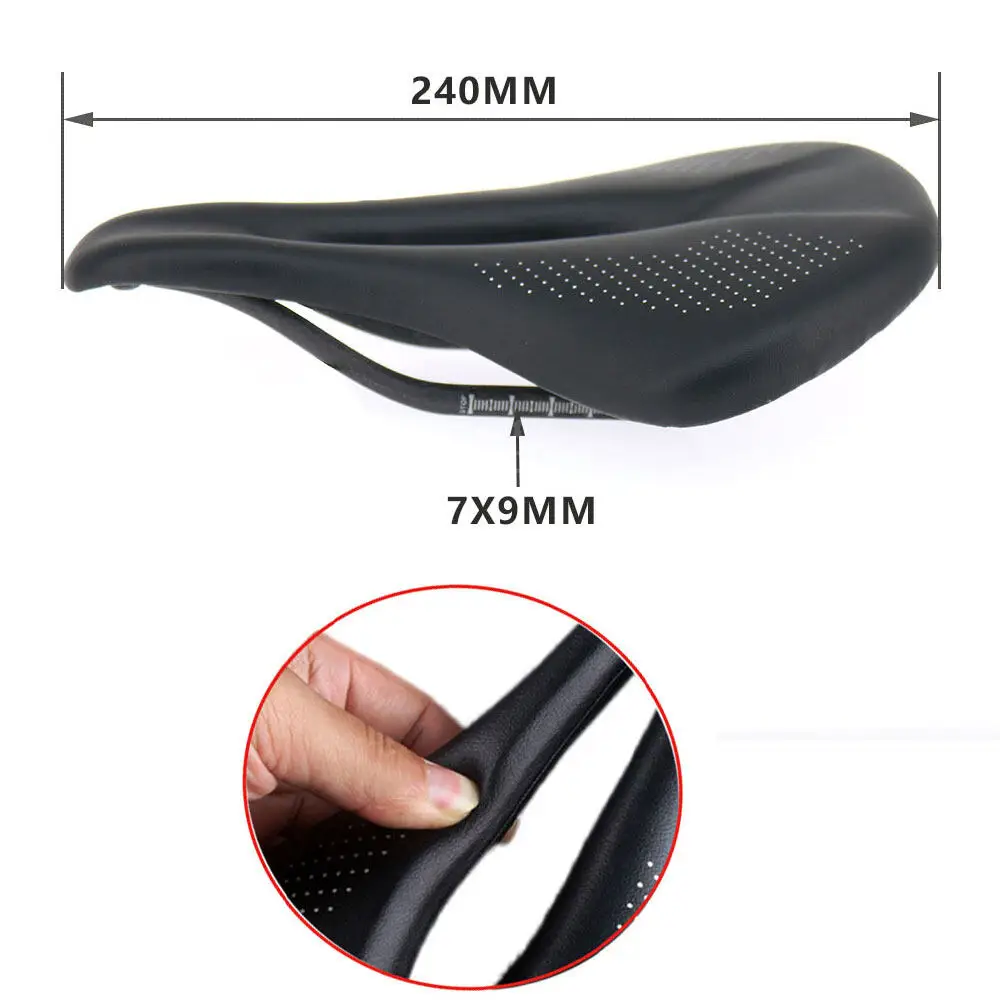 Carbon Sattel MTB/Rennrad Sattel super leichte Leder Carbon Kissen 7x9mm Rennrads itz 240*155mm – Detail 7