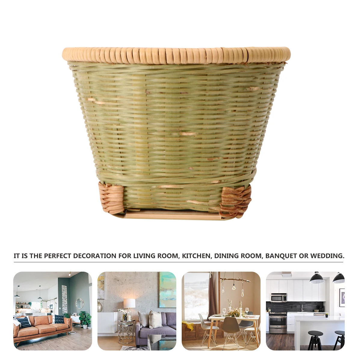 

Bamboo Storage Box Basket Boxes Fabric Hamper Fruit for Kitchen Wicker Woven Organizer
