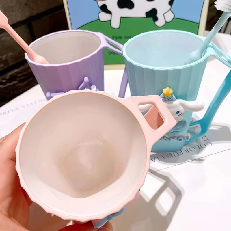 Kawaii Kuromi Toilette Sanrio Carino Con Manico Alta-Pretty Melody Per Bambini Collutorio Tazza Denti Cottura Regalo di Festa All'ingrosso