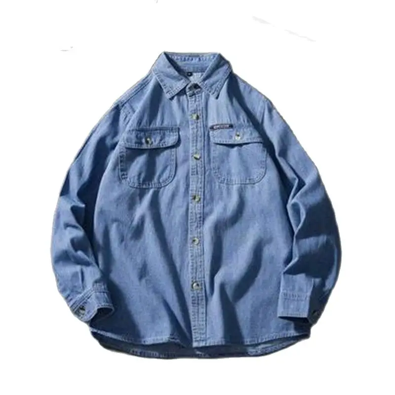 Man Spring Hot Sale Denim Shirts Autumn Hot Sale Shirt Loose Denim Manteau Abrigo Chaqueta Veste Outerwear Thin Chemise Camisa