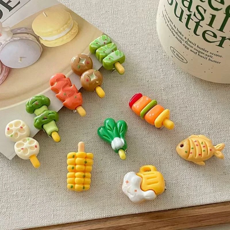 Funny Cute Simulation Food Hairpin For Women Hair Accessories Barbecue Food Hair Clip