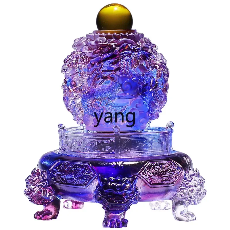 LH  light luxury high-end glazed handicrafts Xianglong cornucopia ornament lucky opening gift