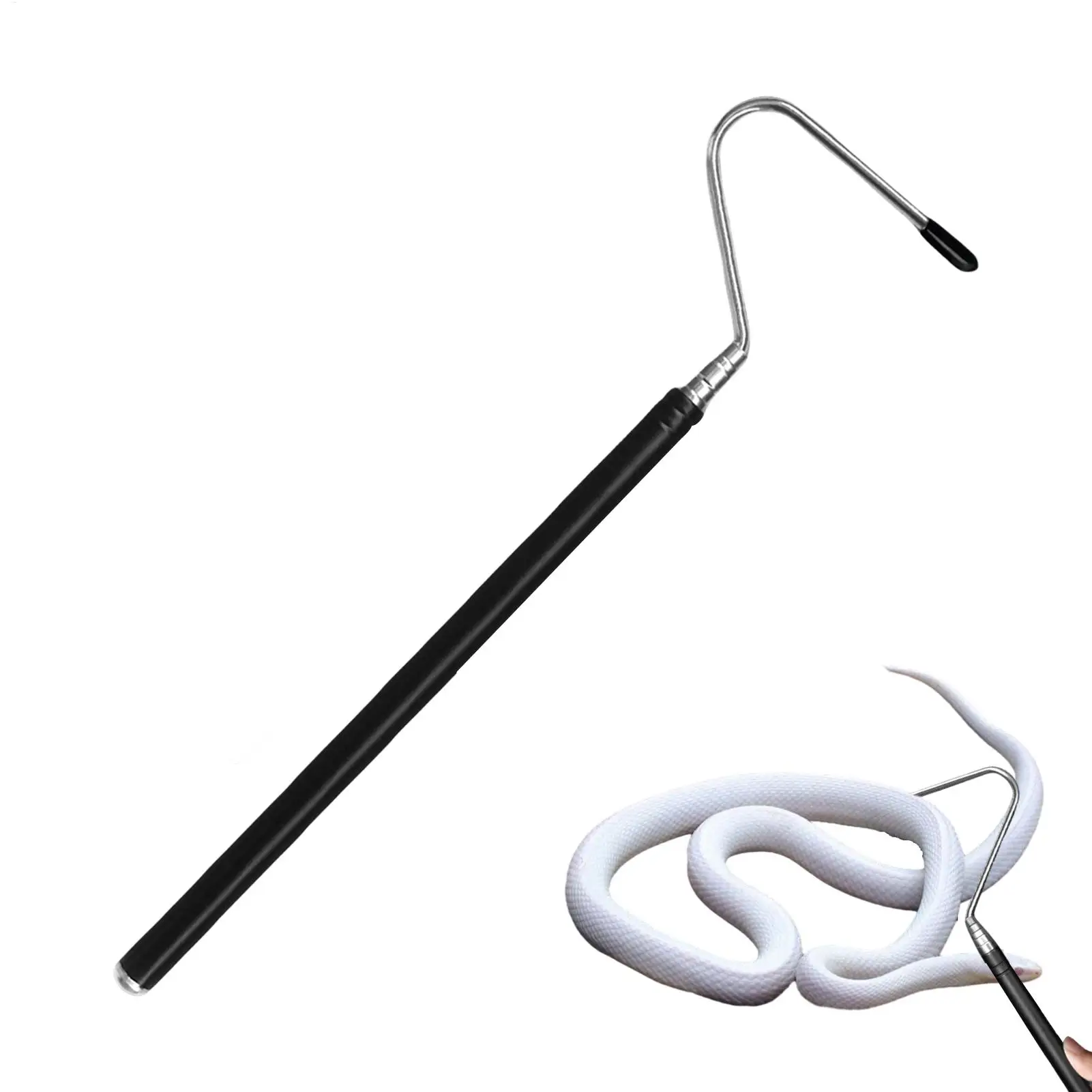 Ganci e pinze per serpenti Bastoncini e pinze per serpenti Gancio retrattile anti-morso esteso con manico antiscivolo per la pulizia