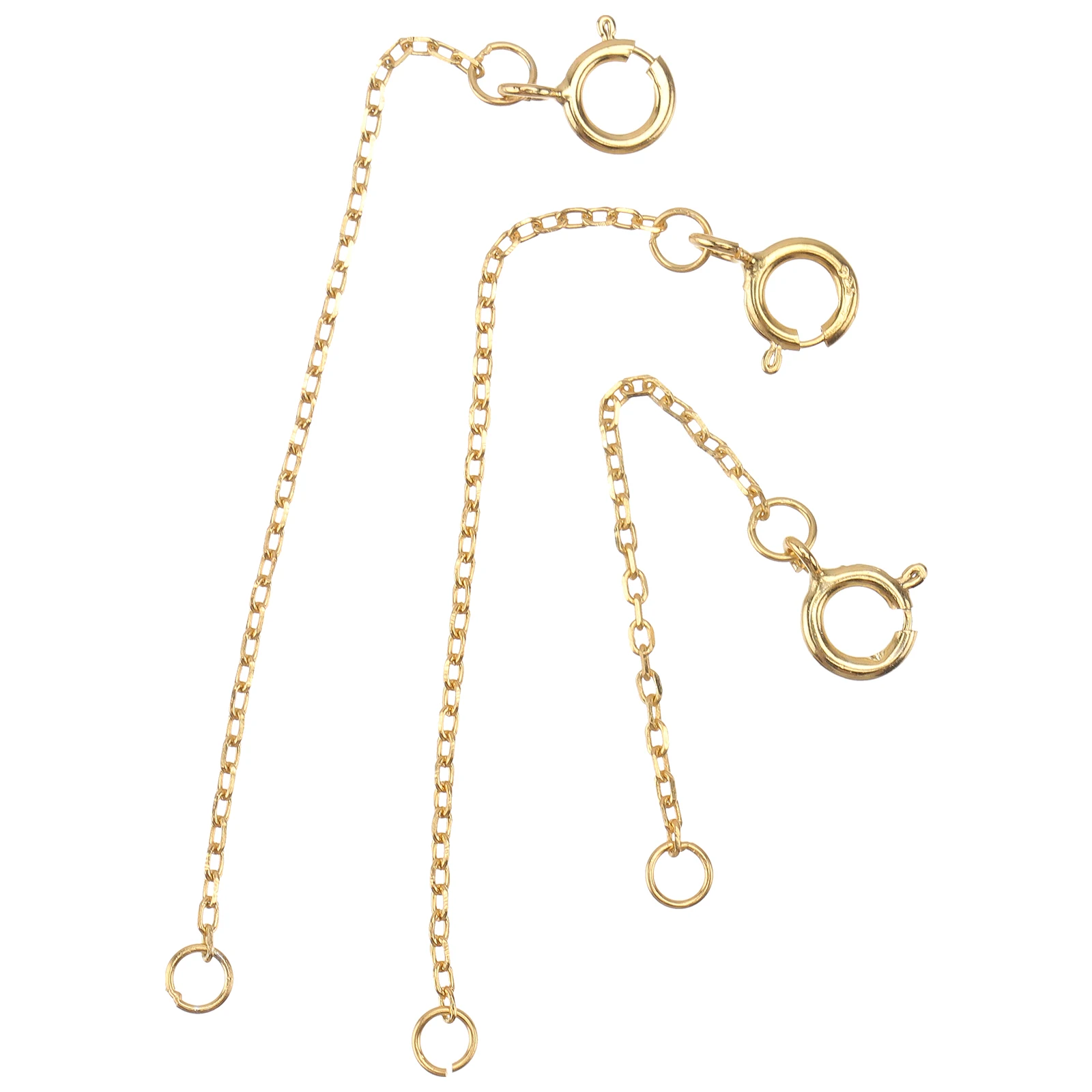 

3pcs Sterling Silver Chain Accessories Extended Necklace Bracelets DIY 925 Pure Silver Jewelry Necklace Extended Chain