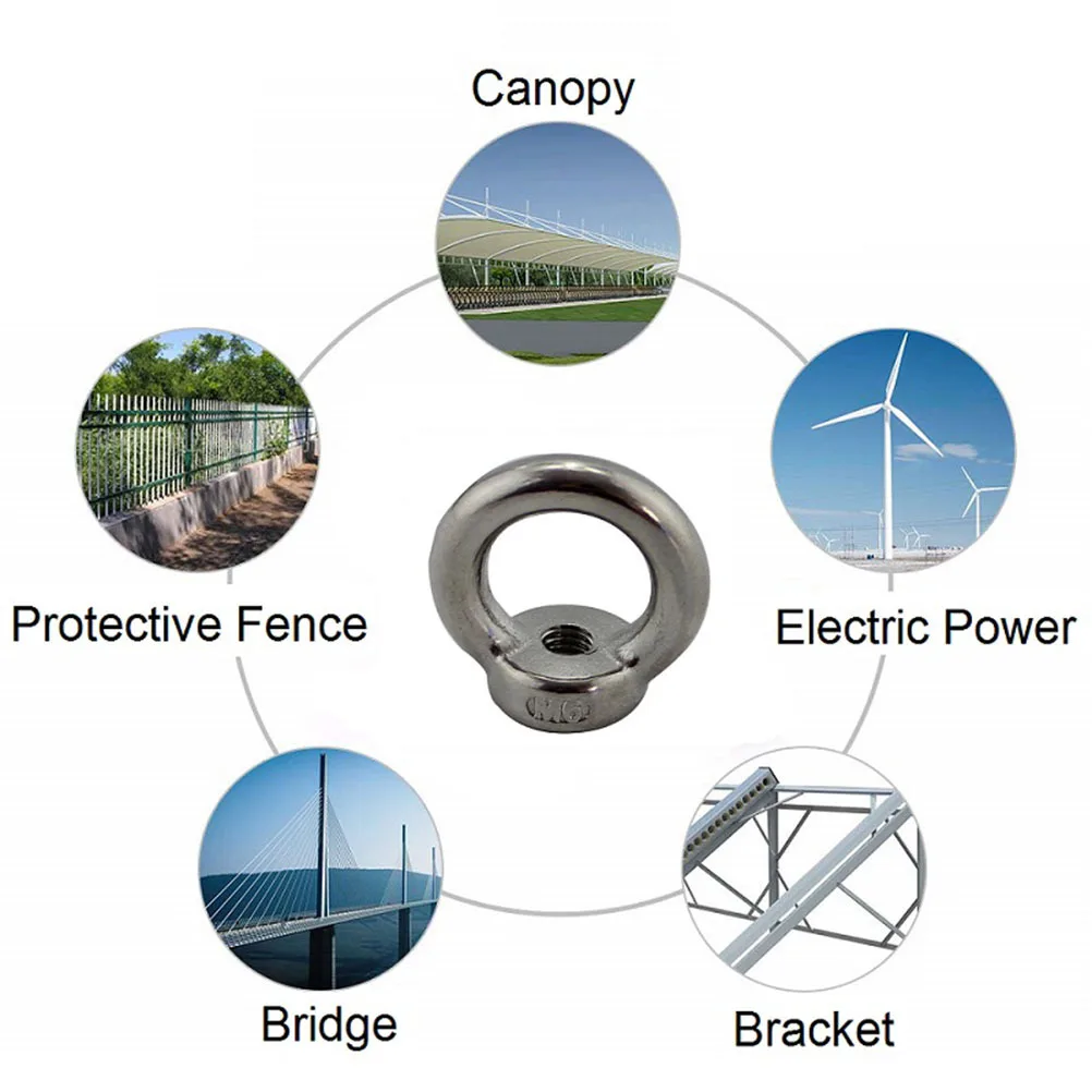 

Stainless Steel Eyelets Nut 4 Pcs Lifting Ring Nuts for Industrial Decorative Cushion Covers Fasteners