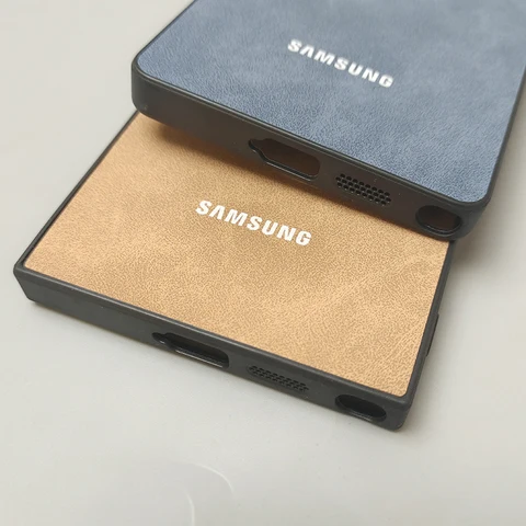 Samsung Galaxy S25 S24 S23 FE S22 S21 Ultra Plus A55 A56 кожаный чехол для телефона из овчины, защитный чехол для объектива из мягкой овчины