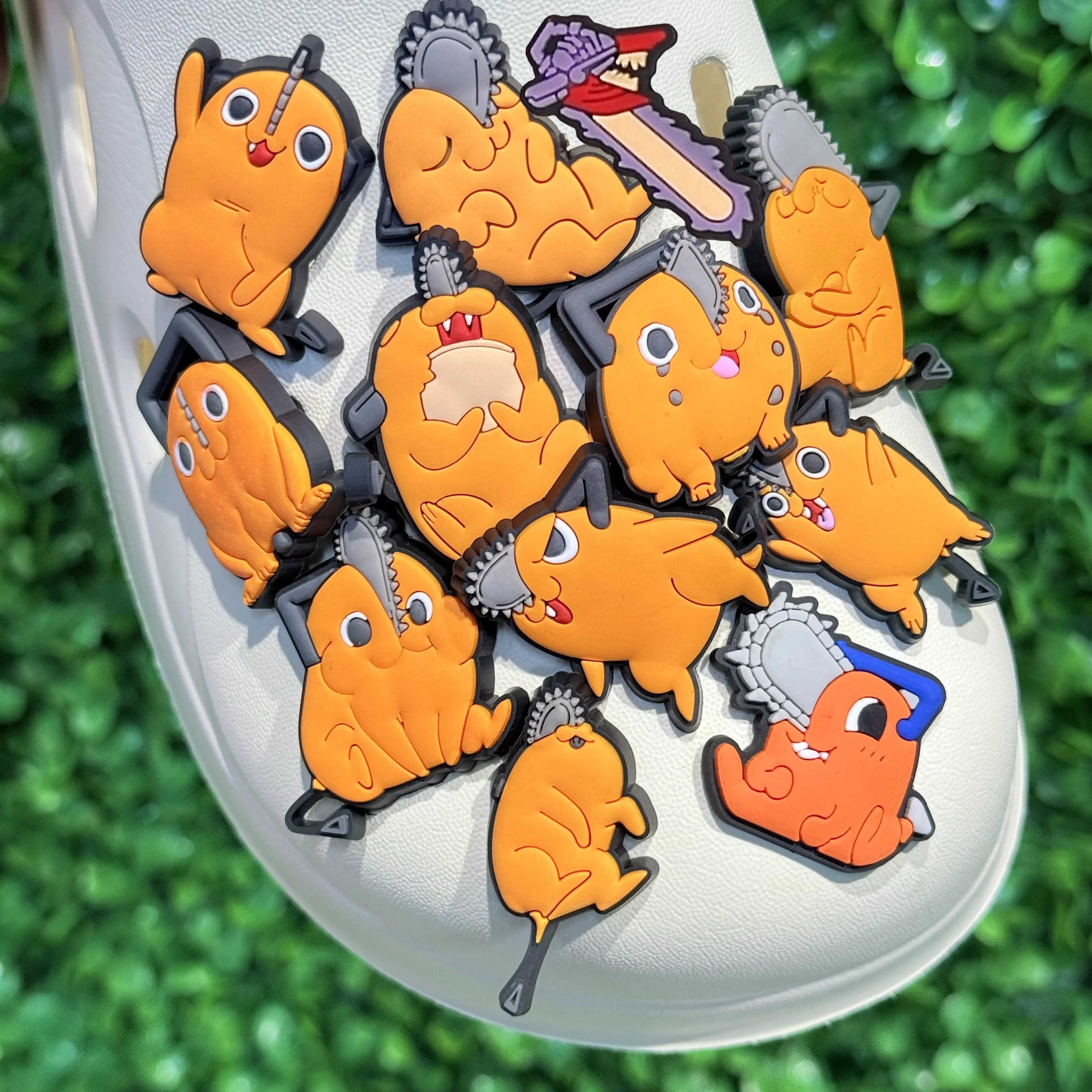 12-50Pcs Chainsaw Cartoon Character PVC Adults Shoes Charms Decorations DIY Bracelet Clog Buckle Fit Birthday Gifts
