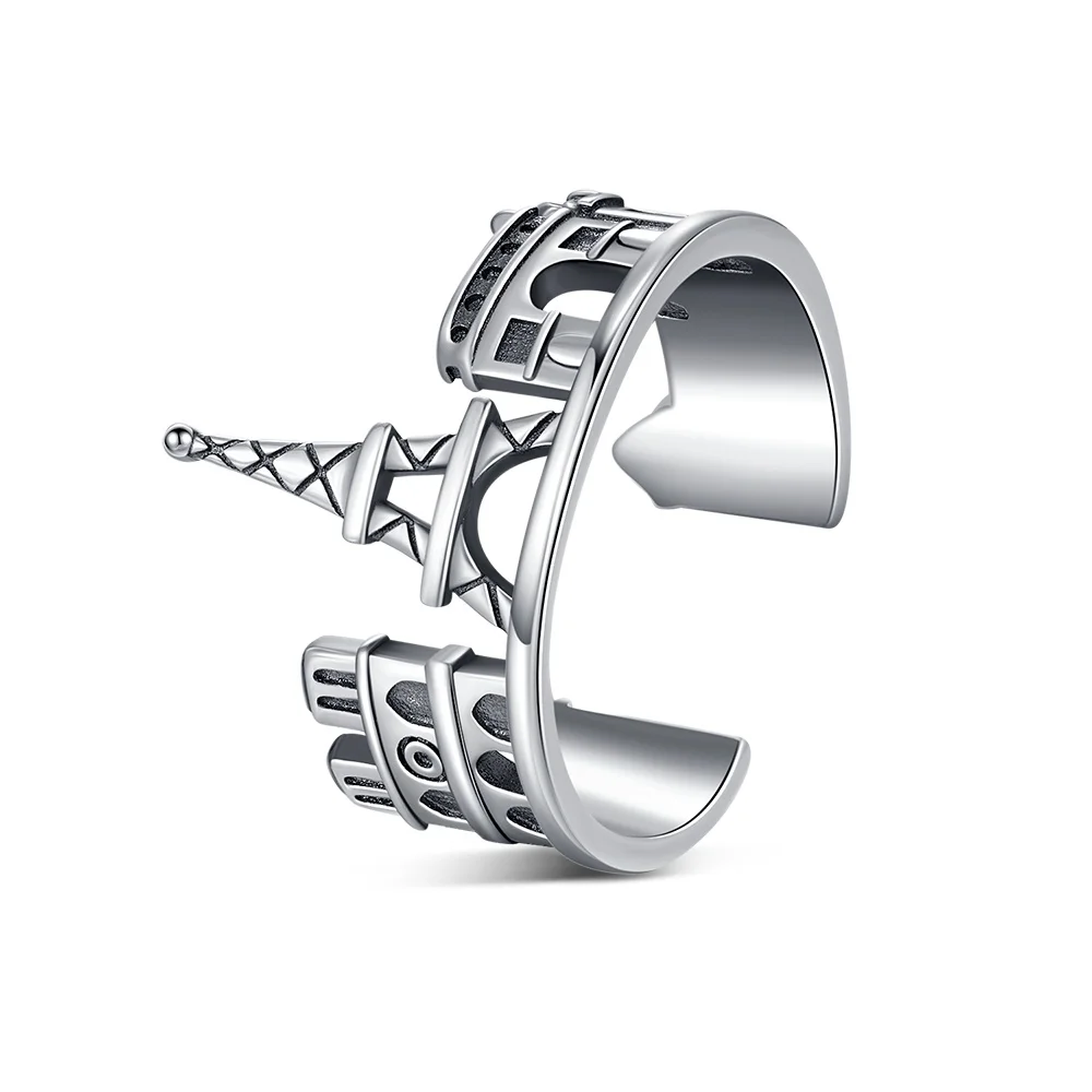 Women's Adjustable 925 Sterling Silver Animal Hoop Ring