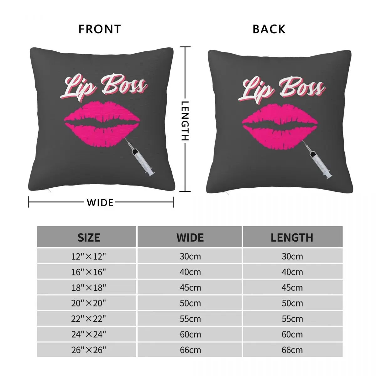 Lip Boss Botox Aesthetic Fillers Pillowcase Polyester Linen Velvet Printed Zip Decor Sofa Seater