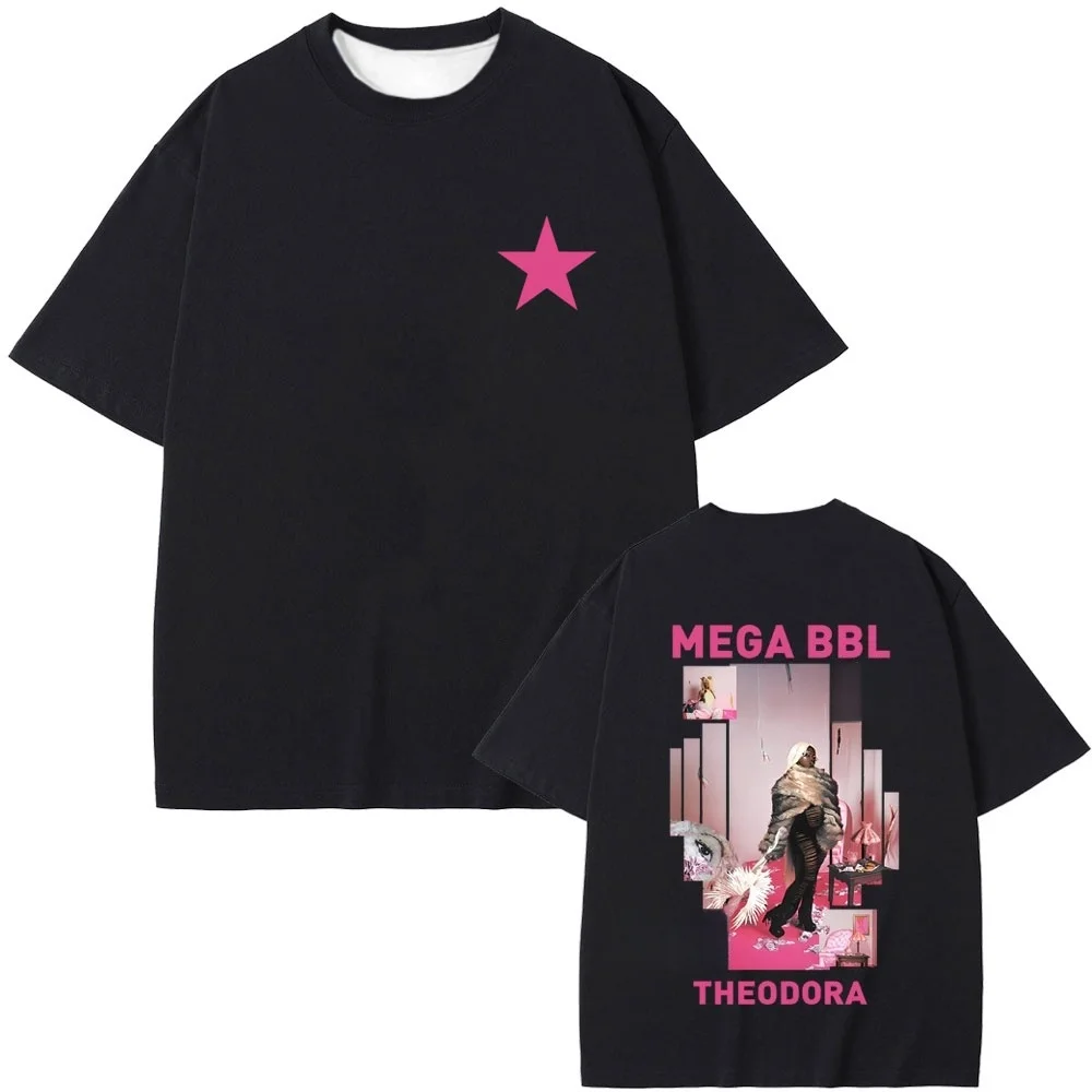 

Рэпер Теодора Mega Bbl Альбом Графическая футболка Мужчины Женщины Хип-хоп Мода Поп-музыка Футболка Мужская Повседневная Винтажная Футболка Уличная Одежда