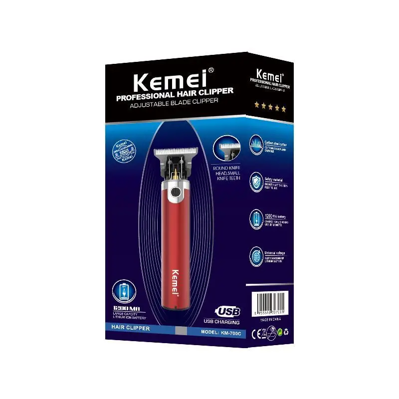 Kemei Km-700c vendas diretas da fábrica sem fio gravura requintado profissional máquina de cortar cabelo elétrica