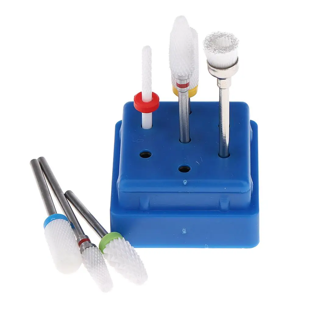

6pcs Ceramic Bits w/ 1pc Dust Remover Brush - Polishing for Acrylic Nails/ Length: 3.7cm - 5cm/1.45inch - 1.97inch