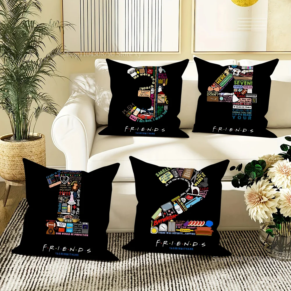 Classic TV Series Friends Pillow Case Fashion Square Pillowcase Bedroom Sofa Room Ins Decoration Leisure Cushion Cover