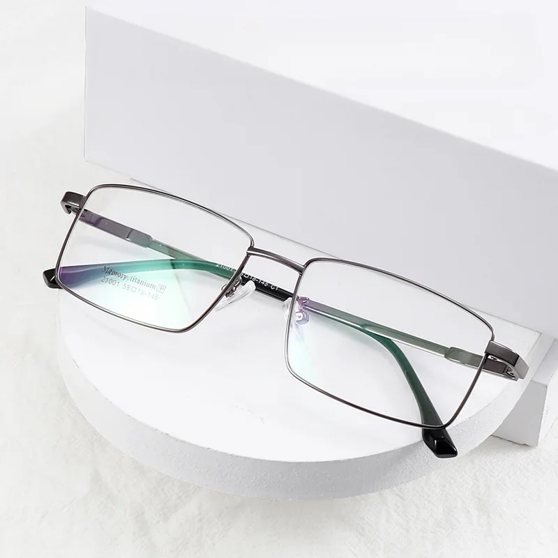 58mm Men's Glasses Frames Large Full Frame Square Wide Leg Memory Optical Prescription Customized Myopia Glasses