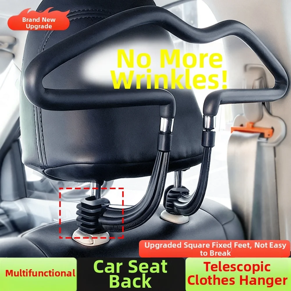 

00 Car Back Seat Clothes Hanger Adjustable Multi Function Vehicle Hook PU Hanger Back Seat Headrest Coat Clothes Hanger