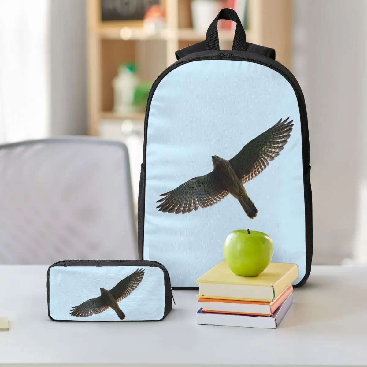 On The Fly. Common Kestrel Backpack Boys Girls BookBag School Bag Shoulder Bags 3ps Insulated Lunch Bag Pencil Case