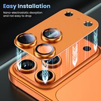 For iPhone 17 Pro Max Camera Lens Protector [Strong Adsorption][Case-Friendly] Metal Tempered Glass Rear Camera Screen Cover