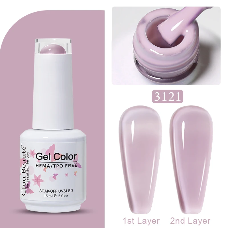 Clou Beaute Jelly Kleur UV Gel Manicure Zomer Roze Naakt Gel Nagel Regenboog Nagelbenodigdheden Voor Professionals Semi-permanente Vernis