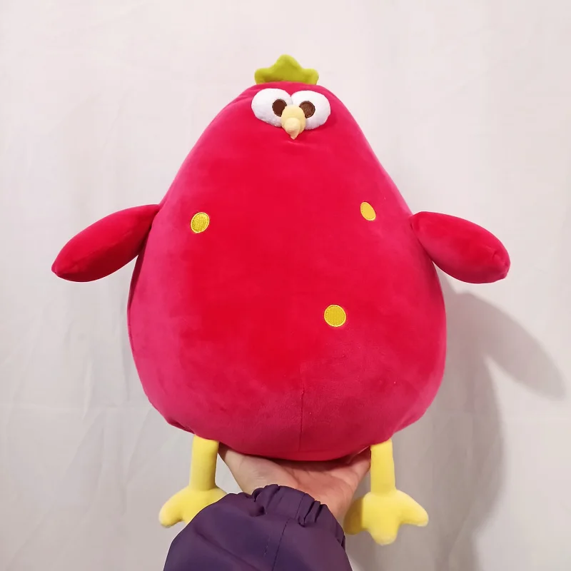 Dundun Chick Turn To Strawberry Fat Chicken Animal Soft Stuffed Doll Plush Toy Girl Boy Birthday Christmas Gift 1pc