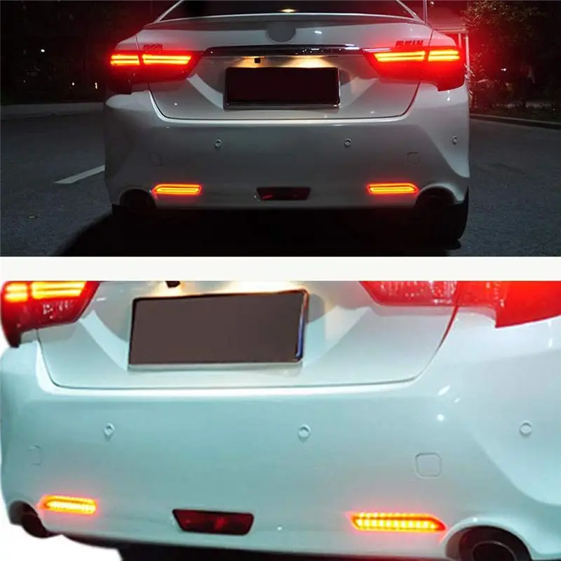 LED Rear Bumper Reflectors Brake Light For Toyota RAV4 Camry Sienna Matrix Venza Avalon