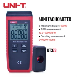 UNI-T Mini Digitale Laser Toerenteller UT373 LCD Backlight Toerenteller Contactloos RPM Bereik 10-99999 RPM Snelheidstester Kilometerteller