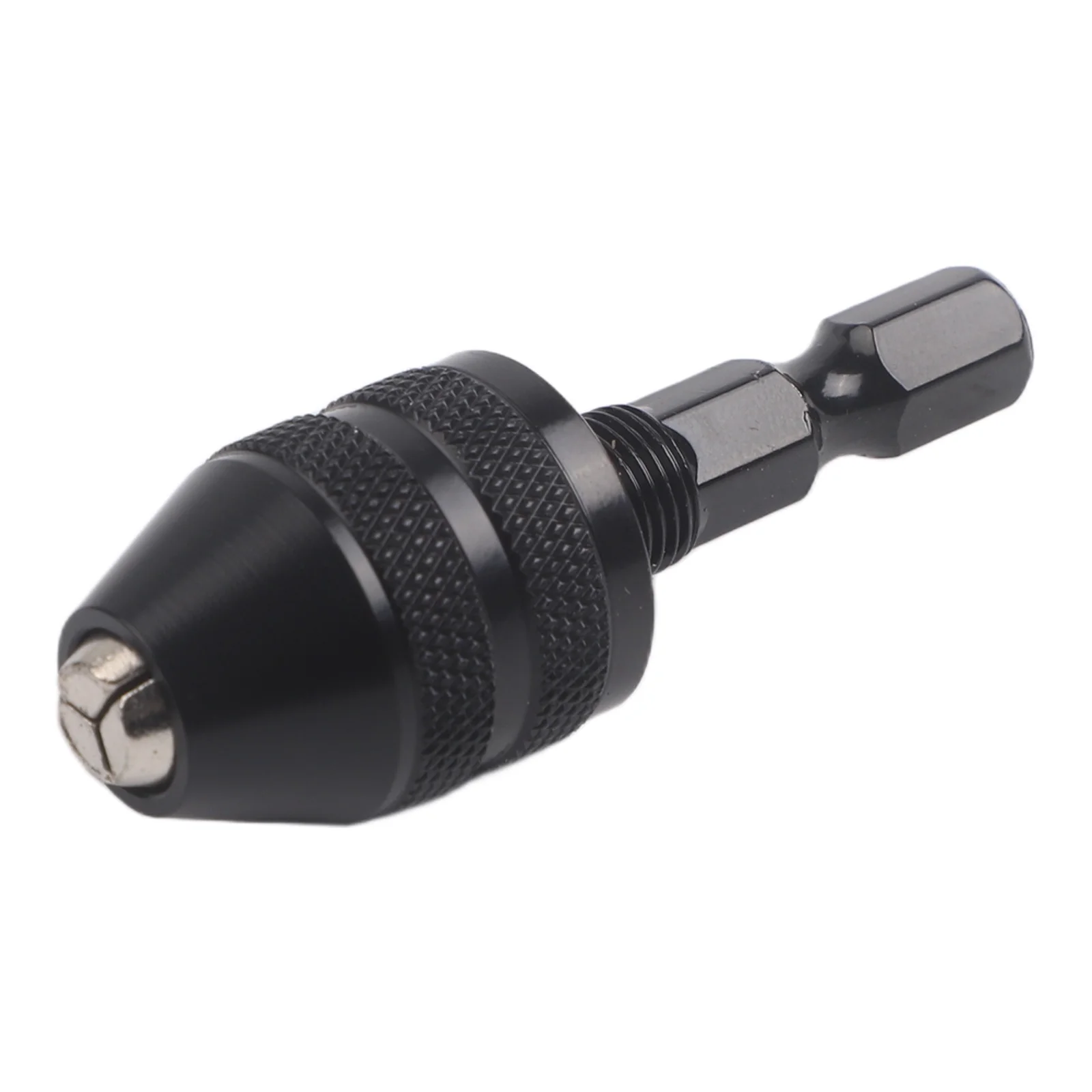 Keyless Drill Chuck with Hexagonal Handle 0.3-3.6mm Range and 6.35mm Hex Shank Compatible with 1/4 Inch Quick Change Adapters