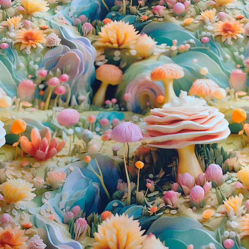 

Blue Background 3D Multicolor Digital Print Xiangyunsha Cotton Satin Soft Rayon Qipao Dress & Pajamas Fabric Sewing Accessories