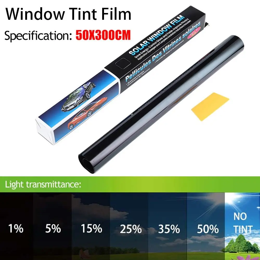 

1Roll 50x3m Solar UV Protection Window Tint Film Sun Shade Heat UV Block Car Foils Scratch Resistant VLT 1%-50% Glass Sticker
